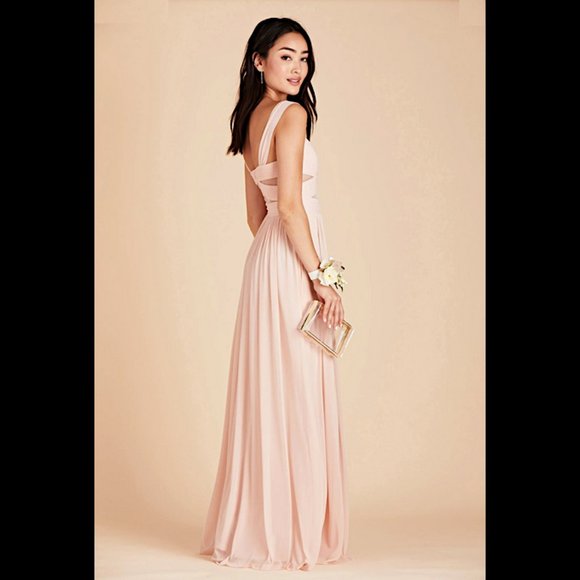 Birdy Grey Elsye Pleated Sweetheart Bodice w/Sheer Mesh Sleeveless Maxi Dress - Picture 3 of 6